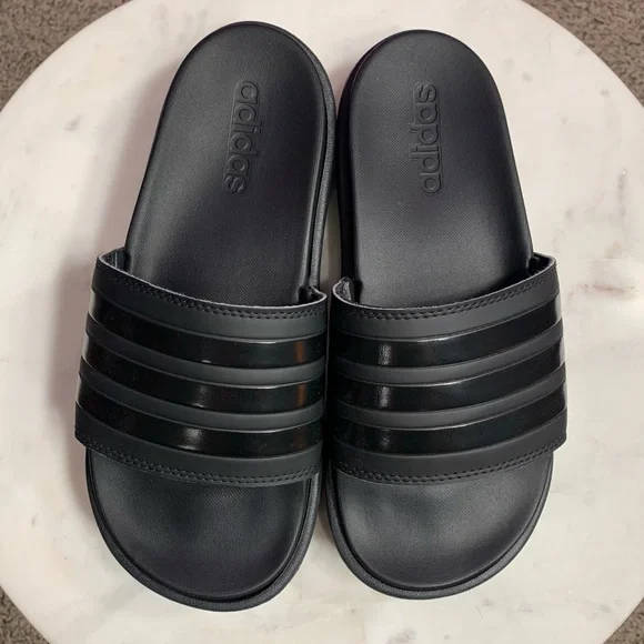 adidas Black Slide Sandals - Picture 2 of 10